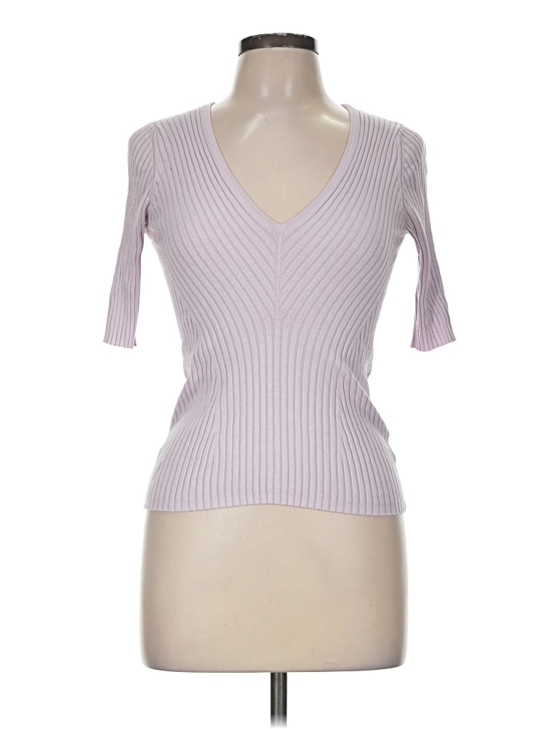 Pre-owned Express Short Sleeve Top Purple V-neck Tops