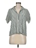 Industry 100% Rayon Stripes Green Short Sleeve Blouse Size M - photo 1