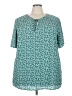 BLOOMCHIC 100% Polyester Teal Short Sleeve Blouse Size 22 - 24 - photo 1