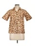 ROCHAS Animal Print Brown Short Sleeve Blouse Size 20 - photo 1