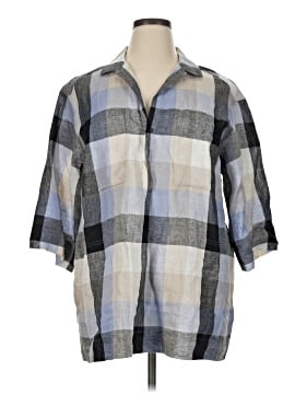 Lafayette 148 New York 3/4 Sleeve Button-Down Shirt (view 1)