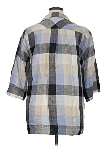 Lafayette 148 New York 3/4 Sleeve Button-Down Shirt (view 2)