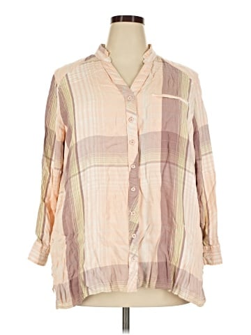 Melissa McCarthy Seven7 3/4 Sleeve Button-Down Shirt (view 1)