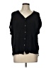 Orvis 100% Rayon Black Short Sleeve Blouse Size L - photo 1