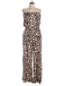Express 100% Rayon Animal Print Brown Jumpsuit Size L - photo 1