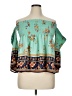 Lily White 100% Polyester Teal 3/4 Sleeve Blouse Size XL - photo 1