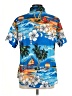 Unbranded Tropical Blue Short Sleeve Blouse Size M - photo 2