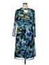 London Times Print Blue Cocktail Dress Size 16 - photo 1