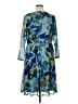 London Times Print Blue Cocktail Dress Size 16 - photo 2
