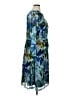 London Times Print Blue Cocktail Dress Size 16 - photo 4