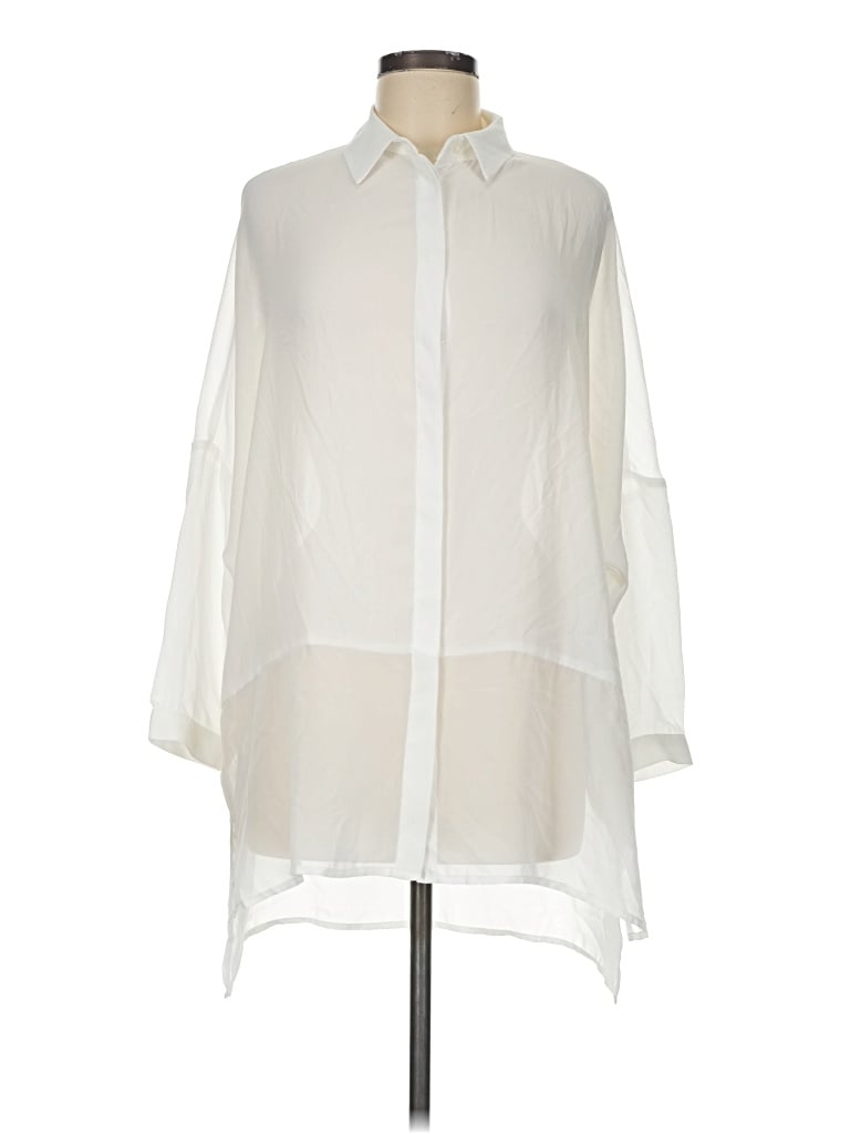 Pre-owned Asos Design 3/4 Sleeve Blouse In Ivory