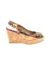 Stuart Weitzman Floral Purple Wedges Size 6 1/2 - photo 1
