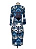 Spense Print Blue Cocktail Dress Size 4 - photo 2