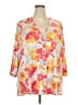 Cuddl Duds Floral Orange 3/4 Sleeve Blouse Size 3X - photo 1