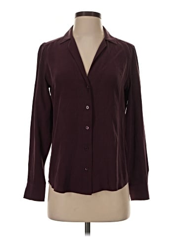 Equipment Long Sleeve Silk Top (view 1)