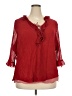 Bob Mackie 100% Polyester Red 3/4 Sleeve Blouse Size 3X - photo 1