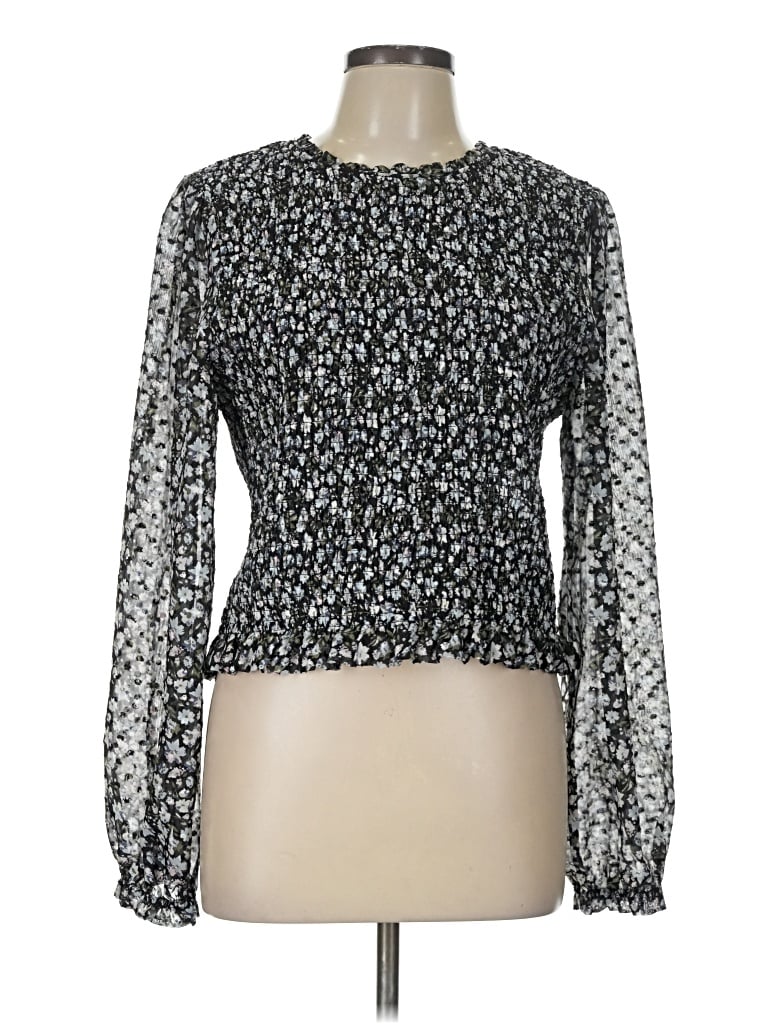 Pre-owned Laundry By Shelli Segal Long Sleeve Blouse In Black