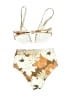 Ephemera Floral Tan Two Piece Swimsuit Size 2 - photo 2