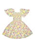 Btween 100% Rayon Floral Yellow Dress Size 6 - photo 1
