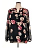 CAbi 100% Polyester Floral Black 3/4 Sleeve Blouse Size XL - photo 1