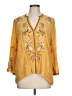 Sundance 100% Polyester Yellow 3/4 Sleeve Blouse Size L (petite) - photo 1