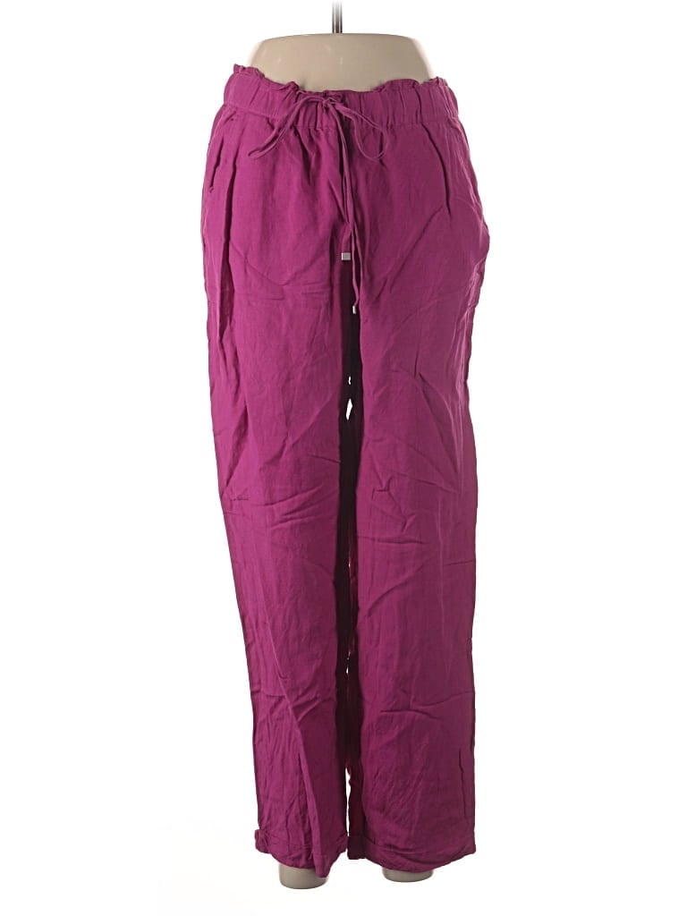 Pre-owned Ann Taylor Loft Linen Pants In Purple