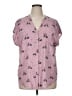 Torrid 100% Rayon Hearts Pink Short Sleeve Blouse Size 1X Plus (1) - photo 1