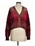 525 America 100% Acrylic Tweed Burgundy Cardigan Size S - photo 1