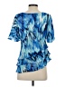 Alex Evenings 100% Polyester Blue Short Sleeve Blouse Size S - photo 2