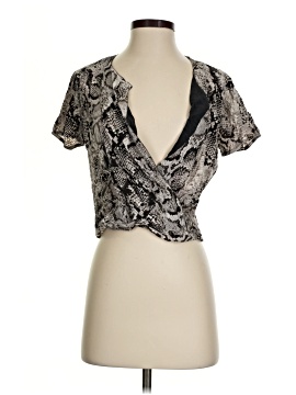 BCBGMAXAZRIA Short Sleeve Silk Top (view 1)