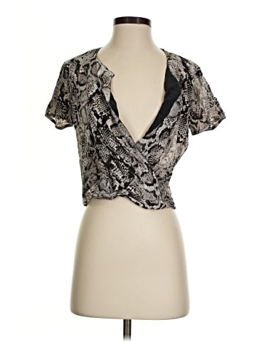 BCBGMAXAZRIA Short Sleeve Silk Top (view 1)