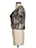 BCBGMAXAZRIA 100% Silk Animal Print Chevron-herringbone Snake Print Zebra Print Black Silver Short Sleeve Silk Top Size XS - photo 5