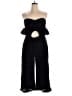 Topshop 100% Cotton Hearts Black Jumpsuit Size 14 - photo 1
