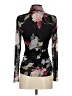 White House Black Market Floral Black Long Sleeve Blouse Size XXS - photo 2