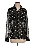 Guess 100% Polyester Polka Dots Black Long Sleeve Blouse Size S - photo 1