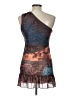 Unbranded Graphic Blue Brown Cocktail Dress Size L - photo 2