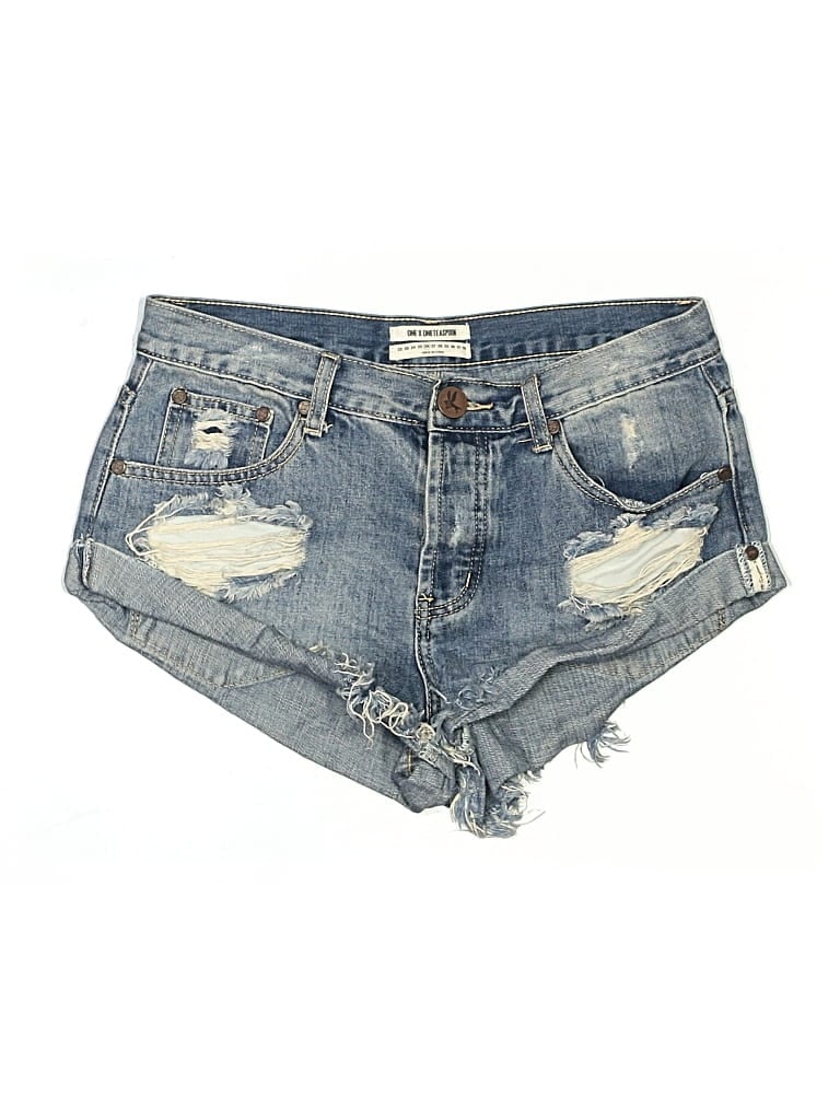 Pre-owned One X Oneteaspoon Denim Shorts In Blue