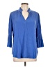 Chico's 100% Polyester Blue 3/4 Sleeve Blouse Size Lg (2) - photo 1