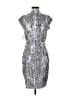 Haute Hippie Metallic Silver Cocktail Dress Size L - photo 2