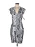 Haute Hippie Metallic Silver Cocktail Dress Size L - photo 1
