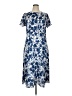 Talbots 100% Polyester Print Blue Casual Dress Size 14 - photo 1