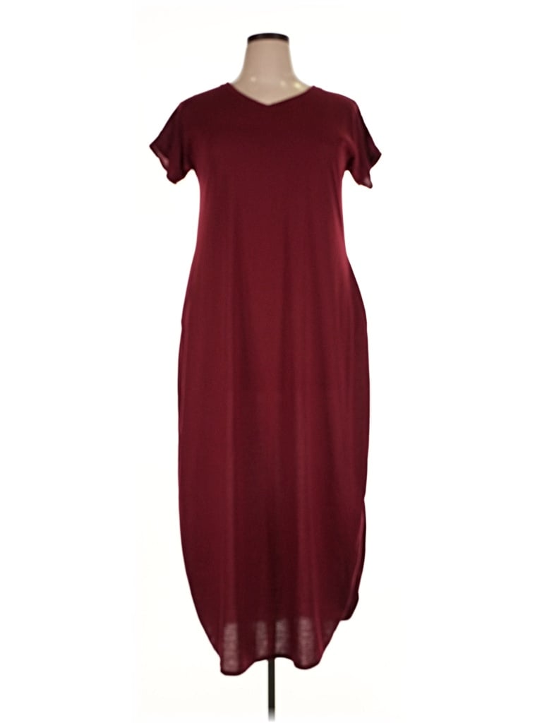Pre-owned Unbranded Casual Dress In Burgundy