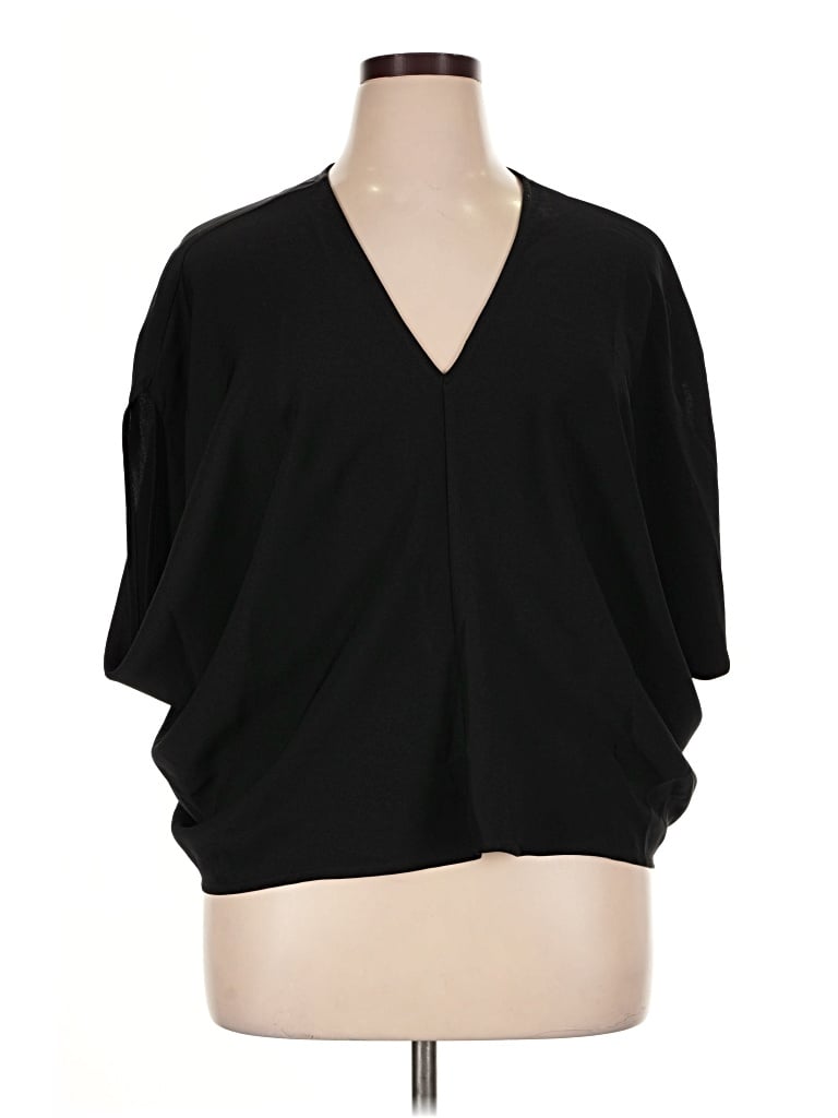 Pre-owned Express 3/4 Sleeve Top Black V-neck Tops