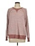 L.L.Bean 100% Cotton Stripes Burgundy Pullover Sweater Size L - photo 1