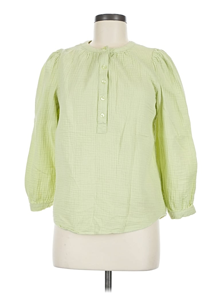 Pre-owned Dkny Jeans 3/4 Sleeve Blouse In Green