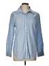 Sincerely Jules Stripes Blue Long Sleeve Button-Down Shirt Size L - photo 1