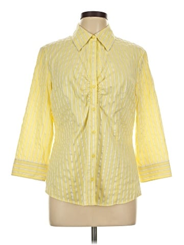New York & Company 3/4 Sleeve Button-Down Shirt (view 1)
