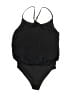 Forever 21 100% Polyester Solid Black One Piece Swimsuit Size S - photo 2