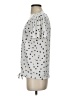 Fred David Polka Dots Silver Short Sleeve Blouse Size S - photo 5