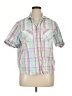 Erika 100% Cotton Plaid Green Short Sleeve Button-Down Shirt Size 1X - photo 1